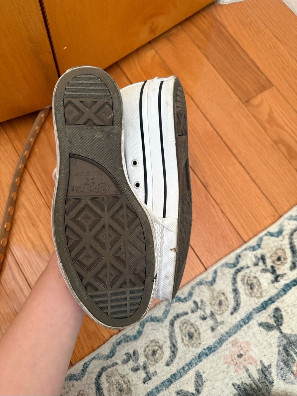 High-Top White Platform Converse Sneakers - Picture 6 of 7